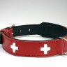Hunter ошейник для собак Swiss 60 (47-54 см) кожа красный/черный купить
