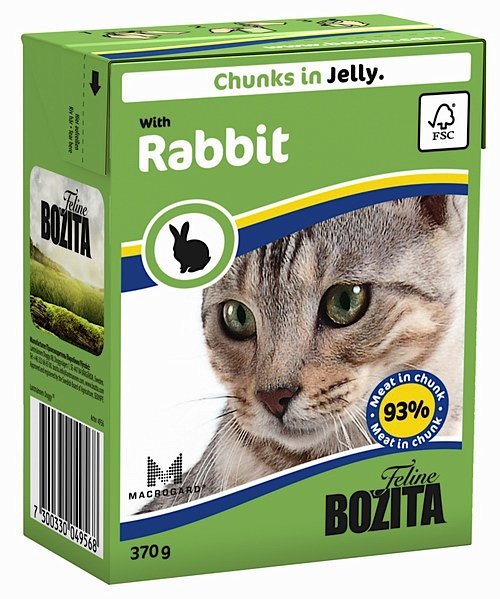 Bozita With Rabbit/ Кусочки с кроликом в желе  для кошек  370г