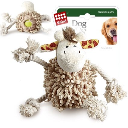 GiGwi Игрушка для собак Жираф с теннисным мячом внутри 20 см купить