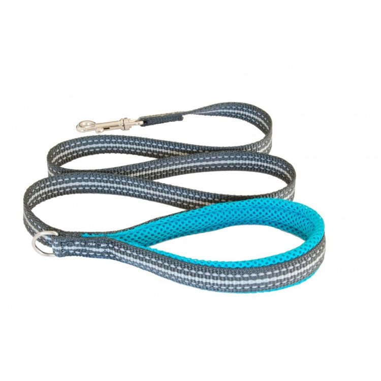 Cortina Leash Turqueze/ Мягкий светоотражающий поводок бирюзовый 1,2м