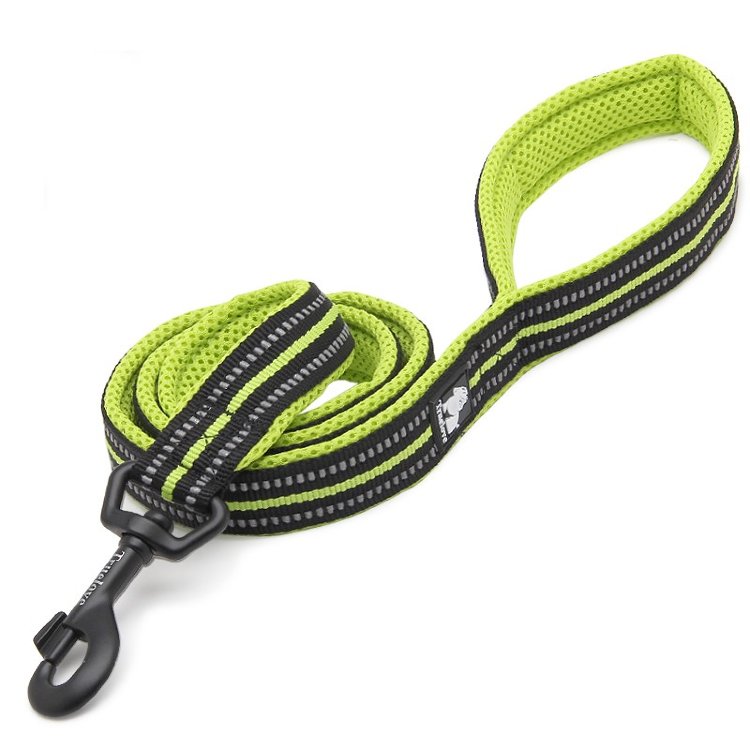 Cortina Leash Yellow Fluo/ Мягкий светоотражающий поводок, неоновый желтый 1,2м